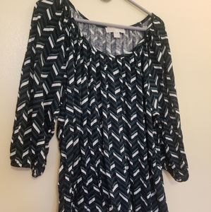 Michael Kors green, black and white pattern top